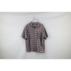 Troy Lee Designs Mens Medium Spell Out Baggy Fit Flannel Snap Button Shirt USA